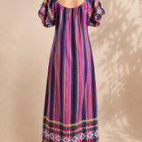 Vintage Guatemalan Handloomed Embroidered Maxi Dress M
