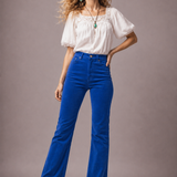 Rollas Cord electric blue straight leg high rise BNWT size 28