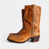 Vintage Fayva Tan Leather Western Boots mens/Unisex — Size 12D