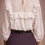 Boho Bird white cotton blouse size 8