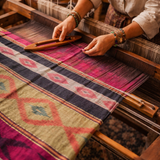 Vintage Artisan Woven Ikat Boho Midi Skirt – XS