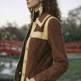 1970s Pioneer Wear Two-Tone Suede Jacket – Size 8