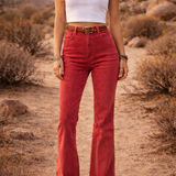 Rolla’s ruby red corduroy high rise Dusters bootcut jeans – size 26 (au 8)