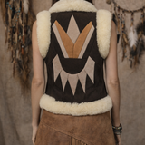 Aztec Shearling Patchwork Vest – XS