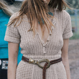 vintage brighton braided leather belt + original pouch