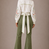 Gardenia Embroidered Wrap Top by MOSS – BNWT – Size 10