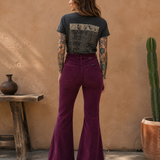 Rollas Cord Sailor Flares – Oxblood Plum 26/8