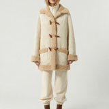 Vintage Shearling Toggle Coat – Cream M