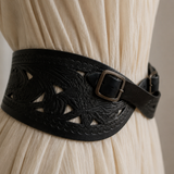 Vintage Hand Tooled Leather Waist Belt – Made in India