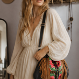 Lokoa Lads Embroidered Fringe Bucket Bag – BNWT