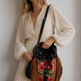 Lokoa Lads Embroidered Fringe Bucket Bag – BNWT