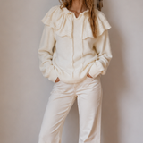 Vintage Ruffle Collar Knit Sweater M/L