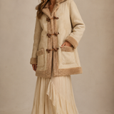 Vintage Shearling Toggle Coat – Cream M