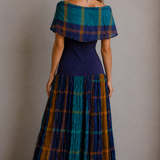 Vintage Boho Prairie Dress | Off Shoulder Cotton Stretch Dress | Size 10