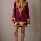 Chasing Unicorns Queen Of Hearts Velvet Tunic M