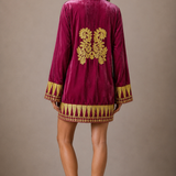 Chasing Unicorns Queen Of Hearts Velvet Tunic M