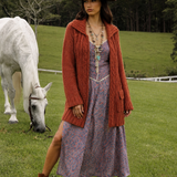 Hand Knitted Burnt Orange Bohemian Cardigan s