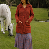 Hand Knitted Burnt Orange Bohemian Cardigan s