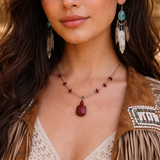 Vintage Zuni-Style Carved Red Jasper Fetish Necklace