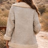 Vintage Shearling Sheepskin Coat – Rustic Cream 8/10