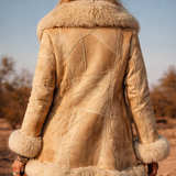 Vintage Patchwork Shearling Penny Lane Coat – Genuine Leather Sheepskin Lined tag 6.8/10