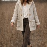 Vintage Shearling Sheepskin Coat – Rustic Cream 8/10