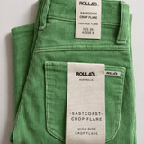 Rolla’s Eastcoast Flare Crop  Apple Green  Size 26 AU 8  BNWT