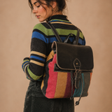 Vintage Patchwork Suede Backpack