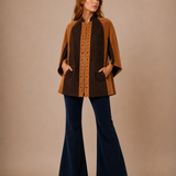 vintage 70s suede leather Poncho S/M