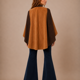 vintage 70s suede leather Poncho S/M