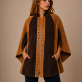 vintage 70s suede leather Poncho S/M