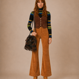 ROLLAS Womens Dallas Cord Vest chestnut brown Cord 26/8