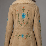 Custom Painted Sheepskin Suede Penny Lane Coat XS/S
