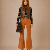 Vintage 70s  Leather Look Vest xs/s