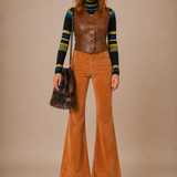 Vintage 70s  Leather Look Vest xs/s