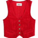 ROLLAS Womens Dallas Cord Vest Scarlet Cord 26/8