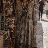 Vintage Indian Cotton Bohemian Maxi Dress 12