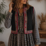 Vintage Embroidered Quilted Vest – Made in India