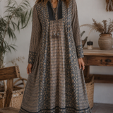Vintage Indian Cotton Bohemian Maxi Dress 12