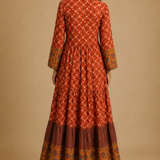 Indian Size 40 Cotton Embroidered Boho Maxi Dress