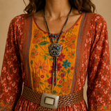 Indian Size 40 Cotton Embroidered Boho Maxi Dress