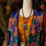 Embroidered Indian Floral Vest M