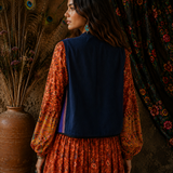 Embroidered Indian Floral Vest M