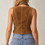 Vintage Suede Lace-Up Vest 10