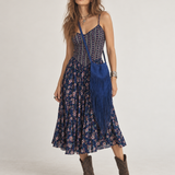 Cobalt Blue Suede Fringe Crossbody Bag
