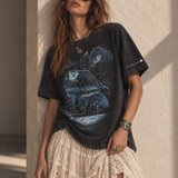 Vintage Harlequin Canada Owl Nature Graphic Tee – Size XL