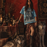 Vintage Nature Wolf Tie-Dye Tee – Size L