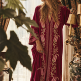 Vintage GÜRLEK Embroidered Velvet open kaftan