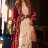Vintage GÜRLEK Embroidered Velvet open kaftan