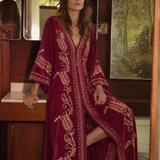 Vintage GÜRLEK Embroidered Velvet open kaftan